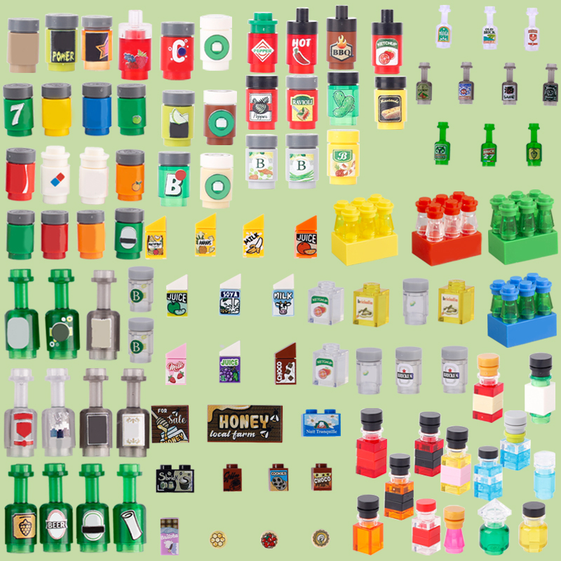 Wine Beer Supermarket - MOC City Street Figures bere bottiglia