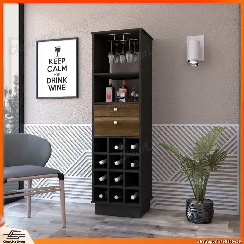 Wine Beer Rum - Mobile Bar con Portabottiglie Integrato e