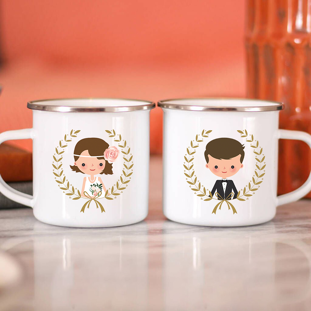 Wine Beer Coffee Drink - Sposa sposo creativo smalto tazze da