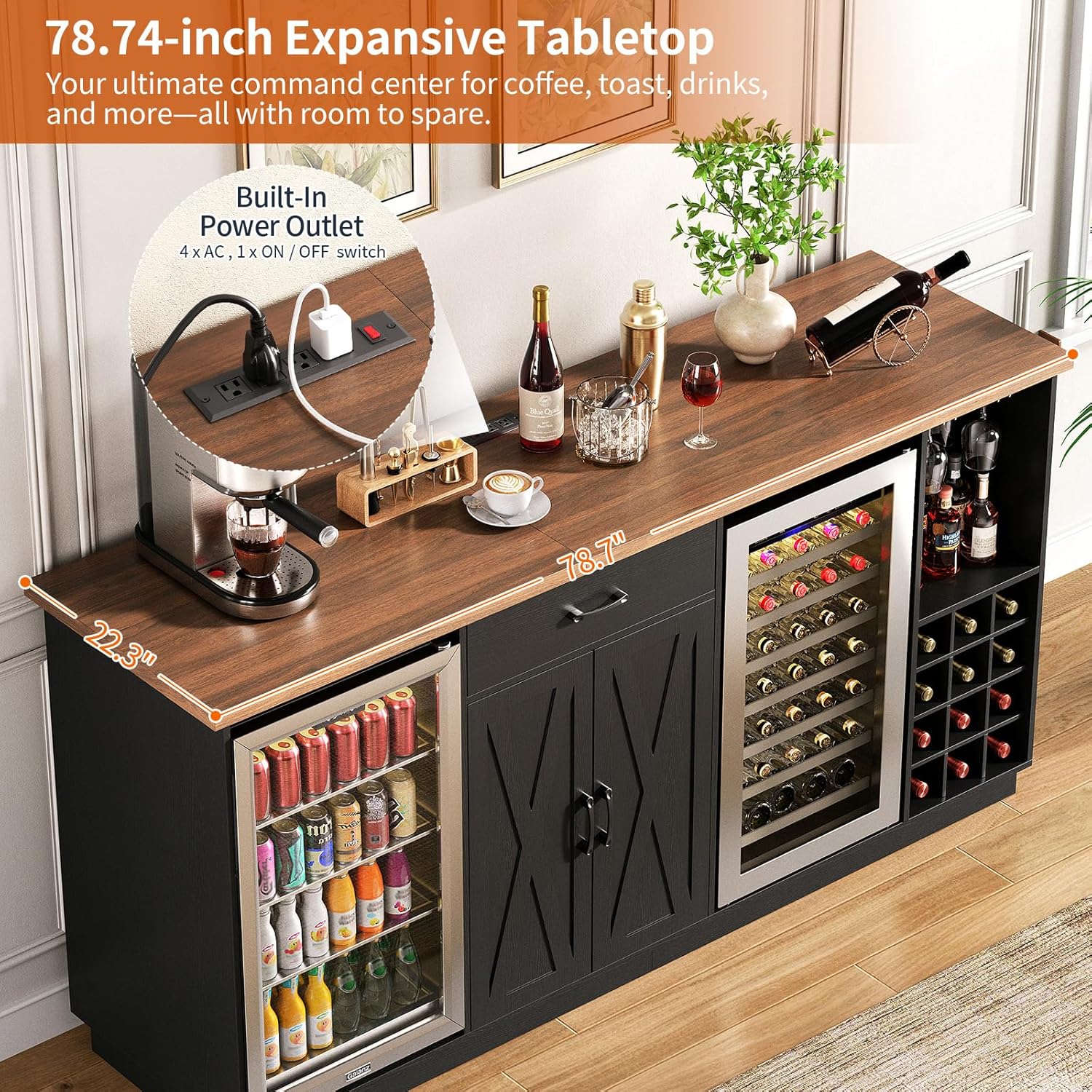 Mobile Bar Grande da 200 cm co - Wine Beer Liquor recensione e prezzo