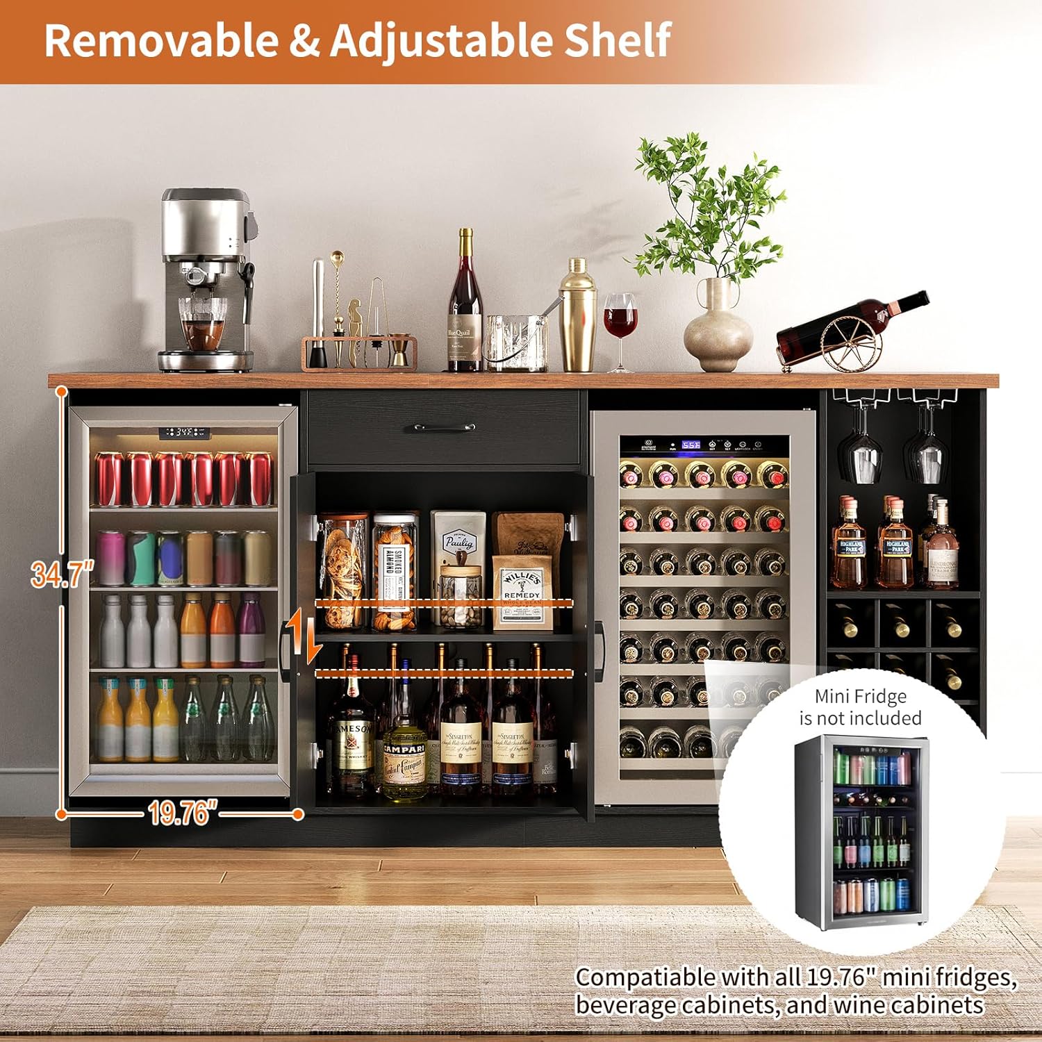 Mobile Bar Grande da 200 cm co - Wine Beer Liquor recensione e prezzo