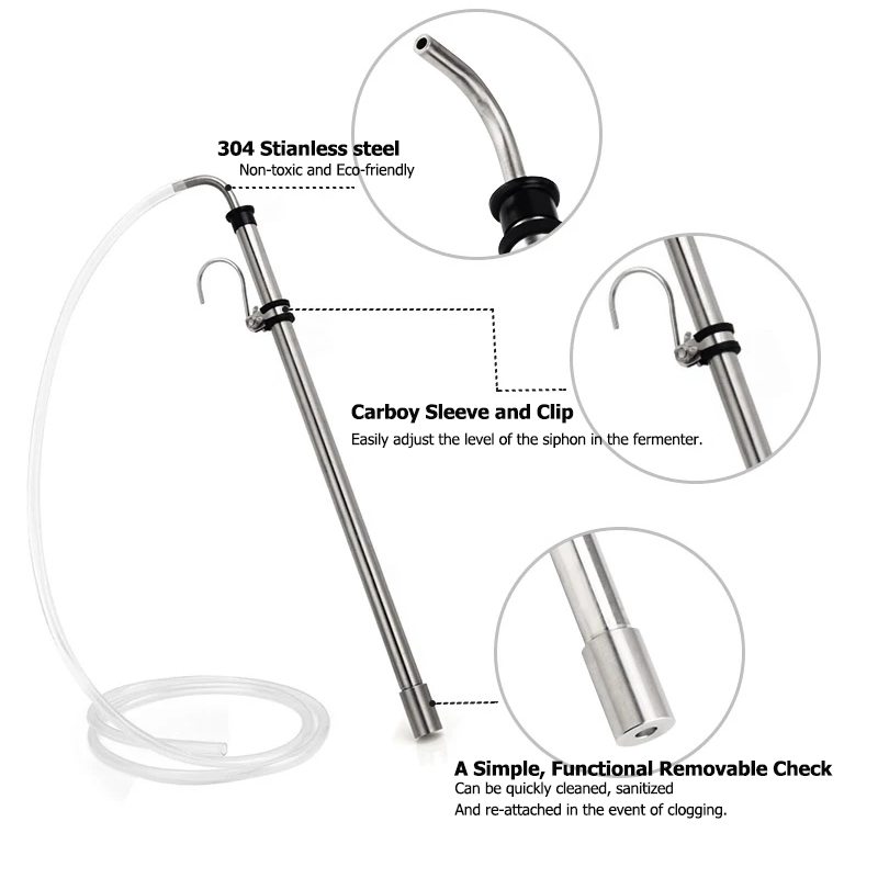 Sifone per birra in acciaio in - Beer Wine Kit recensione e prezzo